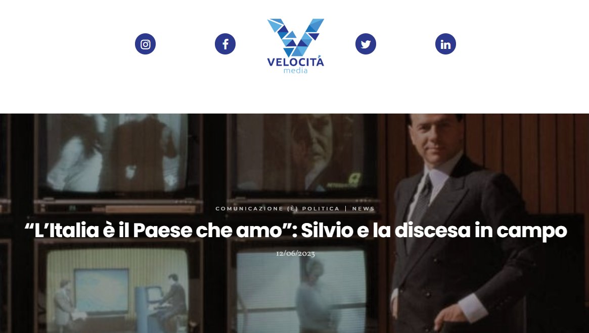 Trent'anni fa esatti, oggi fu un giorno di svolta per la comunicazione politica.

Personalizzazione, indicazione esplicita del nemico e tanto altro: ecco le caratteristiche del "discorso della discesa in campo" di Silvio Berlusconi.

velocitamedia.it/litalia-e-il-p…