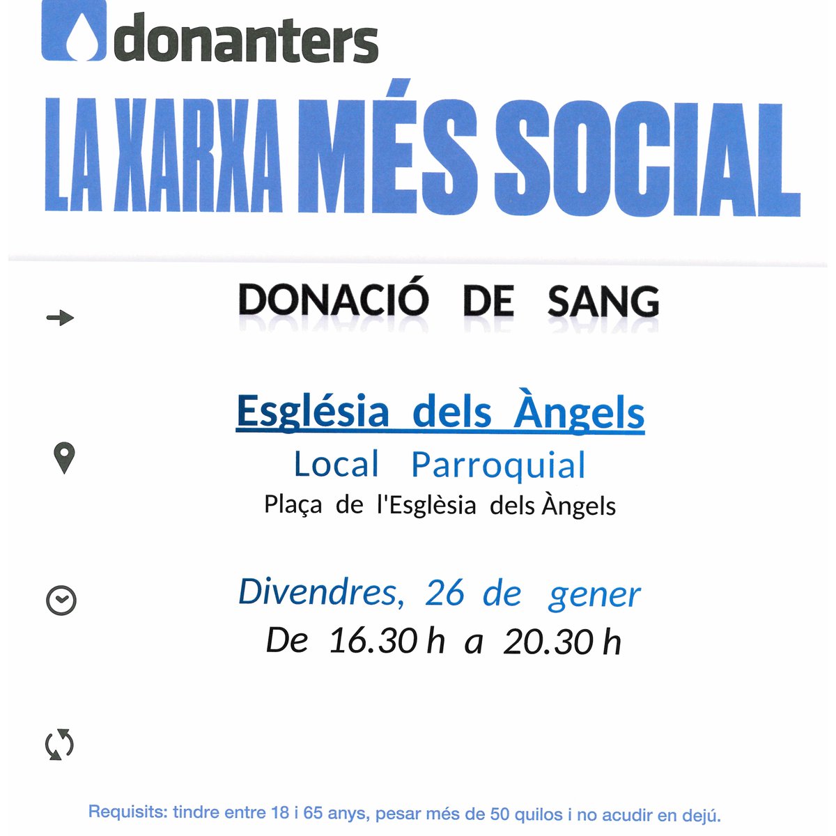 GVAdonasang's tweet photo. Donació de sang #València
📅divendres #26gener
Les transfusions de sang i els seus components ajuden a salvar milions de vides cada any.
#DonaSang, els malalts compten amb la teua col·laboració❤️ https://t.co/QZFI9beG2o
