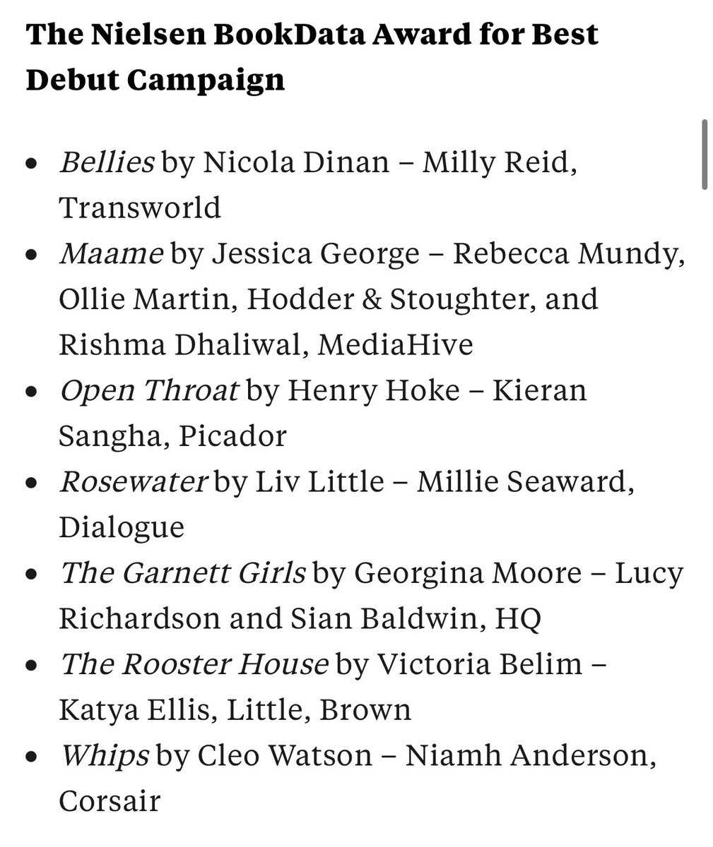 Over the moon to be shortlisted for a @publicitycircle Annual Award with the amazing @SianBaldwin for our campaign for #TheGarnettGirls by @PublicityBooks @HQstories 🥳💙 congrats to all shortlisted publicists!