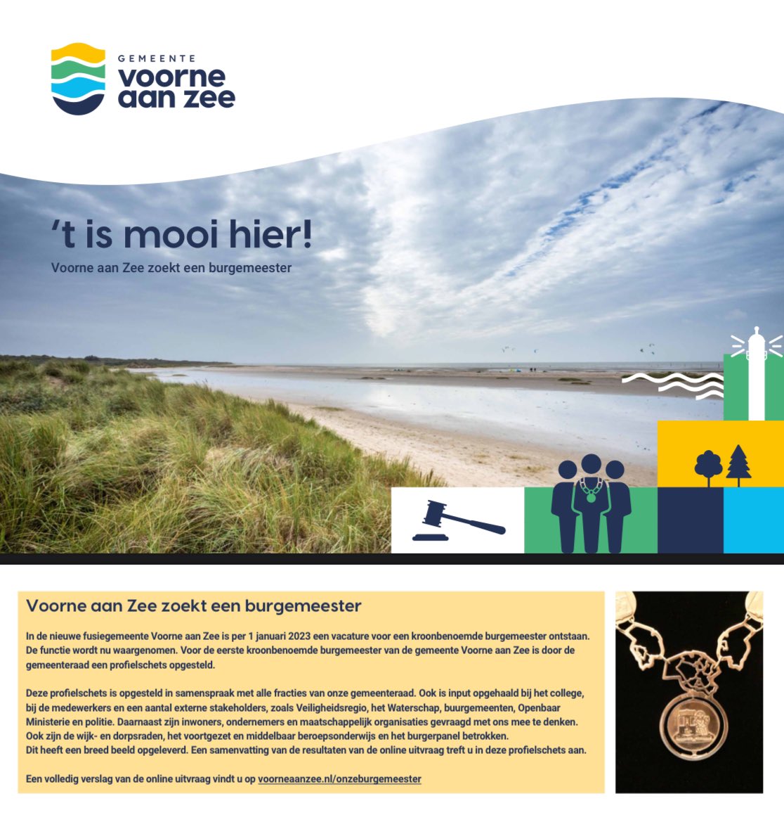 Wie wordt de 1e kroonbemoemde burgemeester van Voorne aan Zee? 
Reageren kan tot 5 februari! 
<a href="/JaapSmitCdK/">Jaap Smit</a> <a href="/PolitiekeAmbt/">Politieke Ambtsdragers</a> <a href="/BurgemeestersZH/">burgemeestersZH</a> <a href="/burgemeesters/">Burgemeesters</a> 

voorneaanzee.nl/onzeburgemeest…