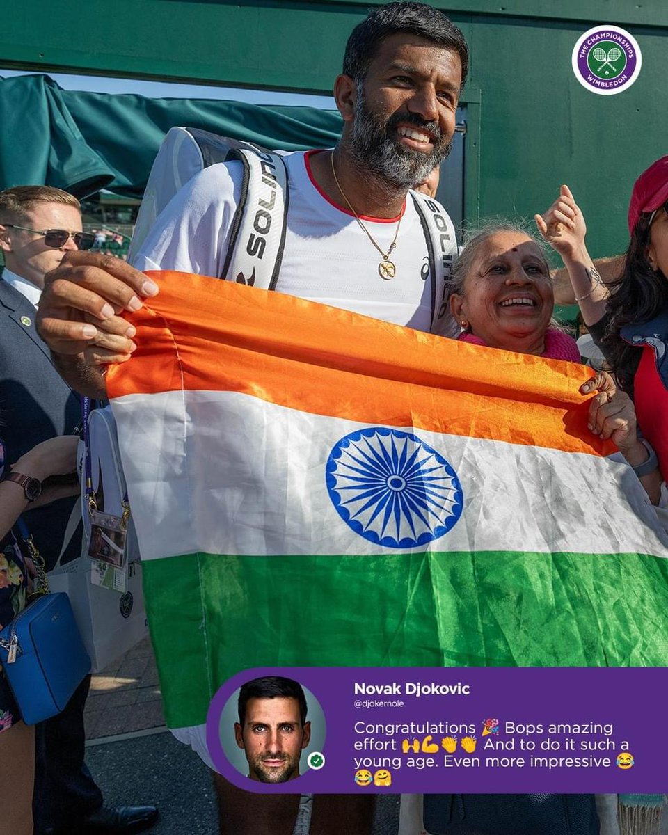 Game recognises Game! #novakdjokovic #rohanbopanna #australianopen #worldnumber1