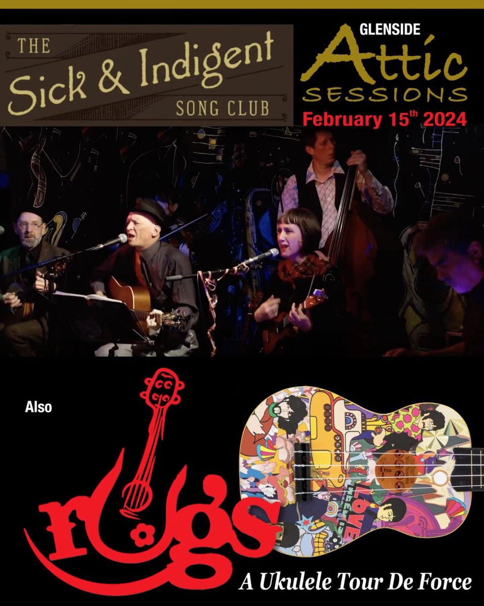 RUGs will perform at the The Attic Sessions in The Glenside Pub on Thursday, 15th February 💃🕺 looking forward to it
#rugsukulele 
#glensidepub