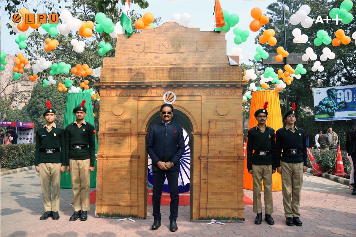 lpuuniversity's tweet photo. We have been honoured to celebrate India's 75th #RepublicDay with full grandeur and spirit at our beautifully adorned #LPUCampus!
We embraced the magnificent Flag-Hoisting ceremony, a vibrant display of culture, an energizing procession by #LPUNCC cadets, and an impactful https://t.co/7yCLuoJRIe