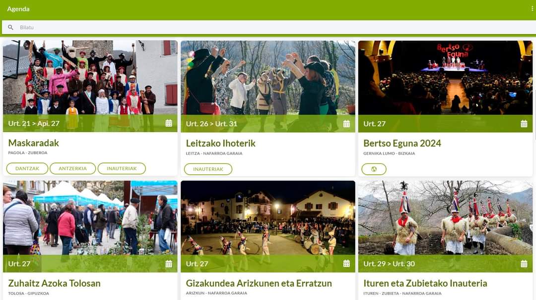 IABADABADUUUU!!!!
📖 Maskaradak, Gizakundea, Kaskarotak... hemen dira inauteriak!! Hemen da Euskal Herriko agenda!!
 
EHfurgok eta <a href="/Udalbiltza/">Udalbiltza</a> -ren #Lurgida webguneak elkarlanean egindako agendan plan sorta daukazue zain. Sartu estekan!!!
👇🏼👇🏼👇🏼
lurgida.eus/agenda