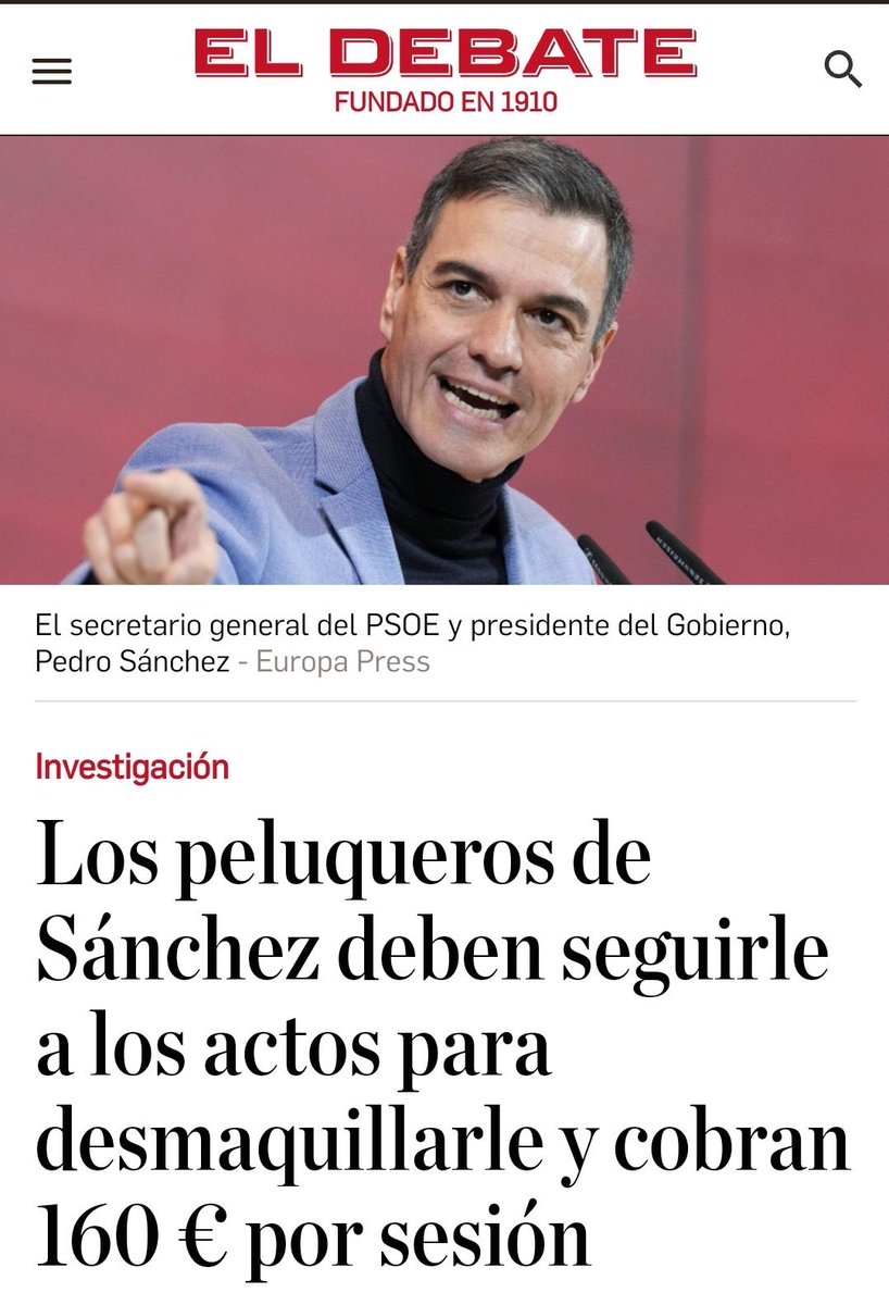“Los” peluqueros. Necesita a más de un peluquero para peinarlo a 160€ por cabeza. Es el puto Calígula.