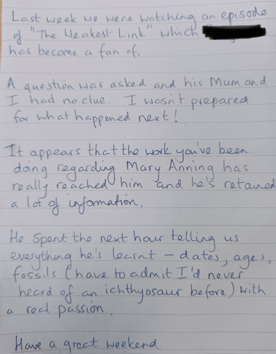 Huge thanks to an #AcornParent who took the time to send this note into school today. It made our day to hear how much #learning has been retained! #TeamAcorns #lovelearning