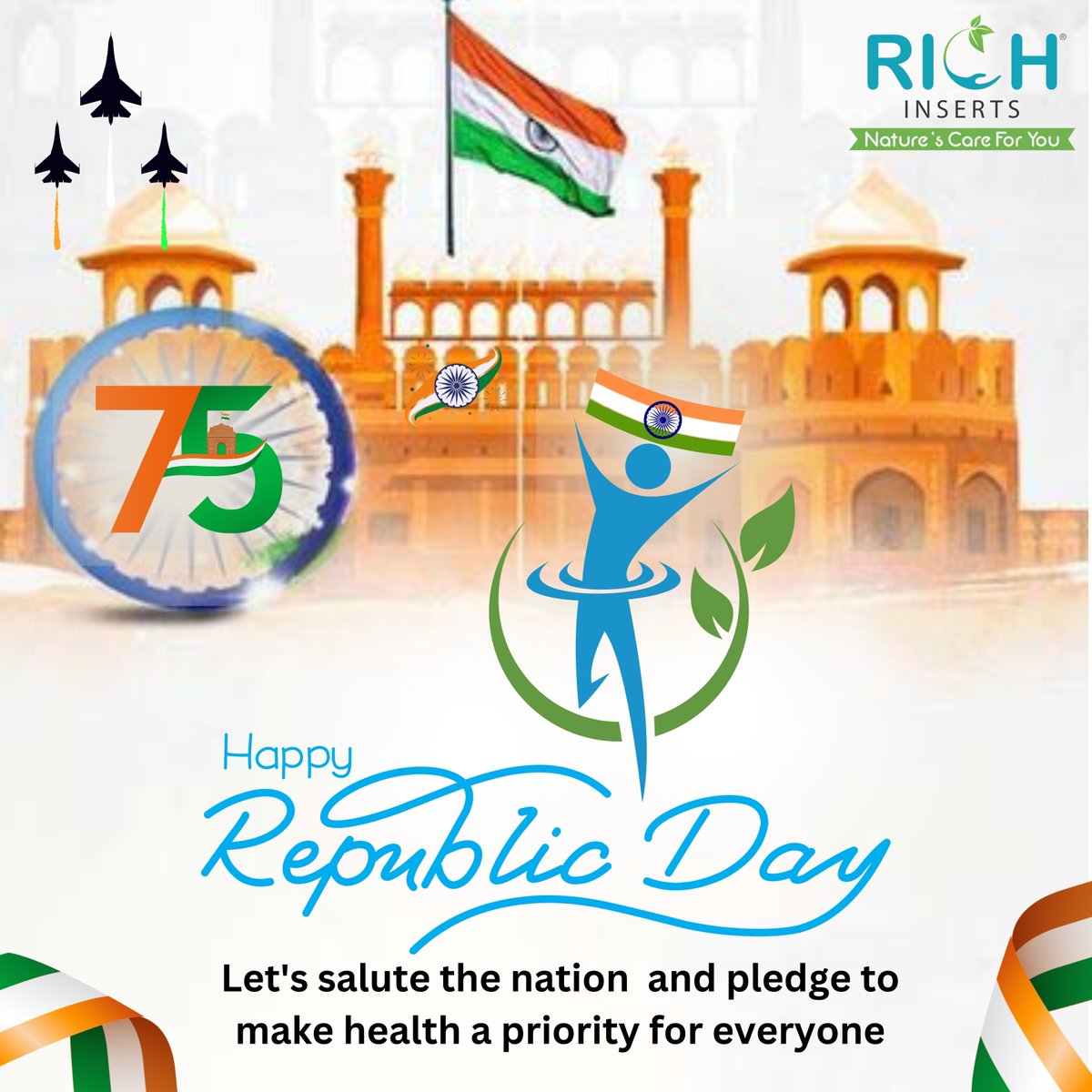 richinserts's tweet photo. Let's salute the nation and pledge to make health a priority for everyone
#richinsets
#RepublicDay #ProudIndian #JaiHind #26thJanuary #IndianRepublic #UnityInDiversity #ConstitutionDay #TriColor https://t.co/CQh3loHlya
