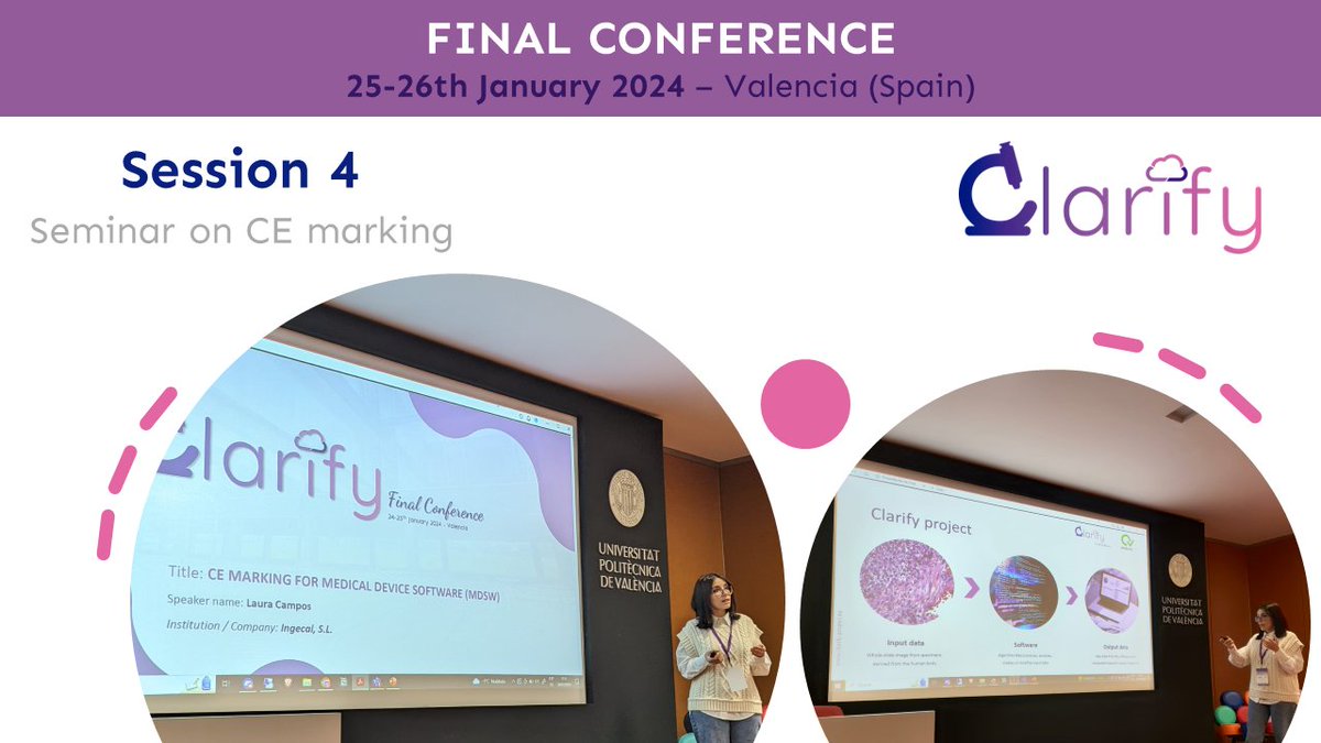 Session 4: Seminar on CE Marking

🔍 In today's opening session of the #CLARIFY Final Conference, Laura Campos guided us through the fundamental aspects of CE marking for medical devices. Truly insightful! 👩‍⚕💡

#CEMarking #MedicalDevices #InsightsInMedicine #AIinMedicine