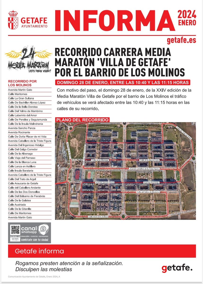 📢 Atención, información importante:
Este domingo 28/01 pasa la media maratón por nuestro barrio
+Info del recorrido y horario
👇