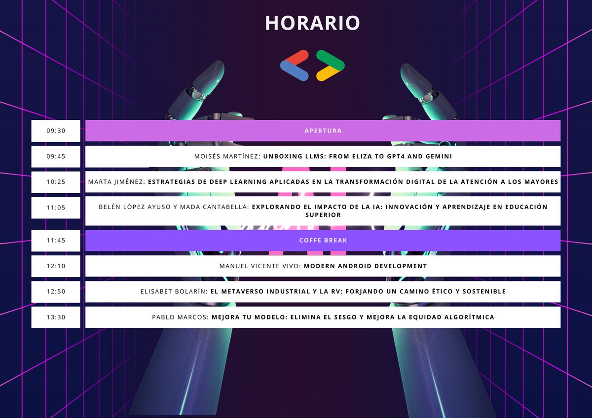 Hola a tod@s ❗️ Volvemos con nuestro Devfest, trayendo grandes ponentes 📣 Os dejamos por aquí un enlace a nuestra plataforma con toda la info y esperamos veros pronto ✨ gdg.community.dev/events/details… @GDG_ES @GoogleDevEurope @manuelvicnt