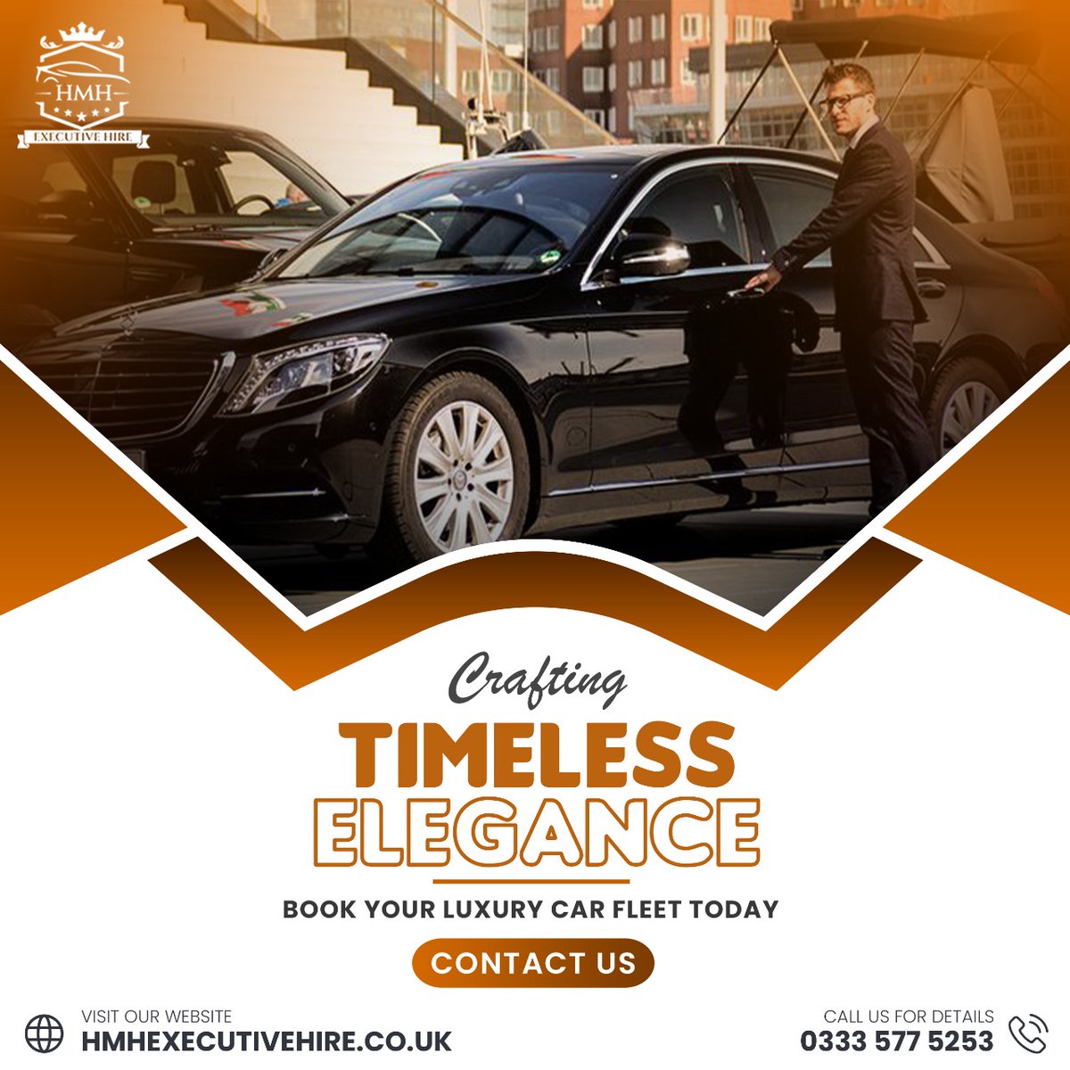 Elevate your journey with HMH Executive Hire! 🚗✨ Immerse yourself in the art of crafting timeless elegance with our exclusive fleet. Where every ride is a masterpiece. #TimelessElegance #HMHExecutiveHire #LuxuryTravel