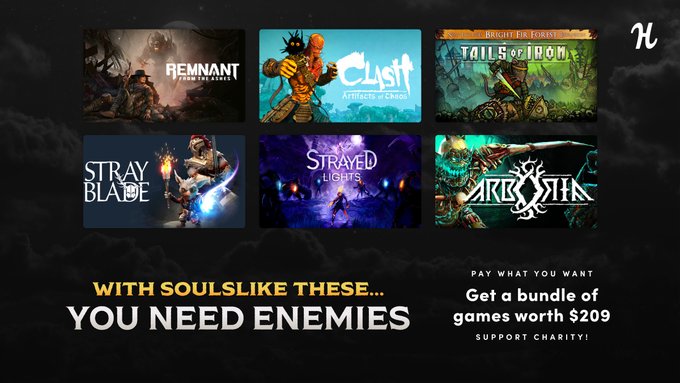 ¡ Embárcate en un viaje Soulslike con Stray Blade en este Humble Bundle!   
Domina el arte del combate, desvela misterios y transforma la desolación en esperanza. 
¡ Sumérgete en esta aventura repleta de acción y apoya una buena causa! 🗡️
📷 #StrayBlade #HumbleBundle