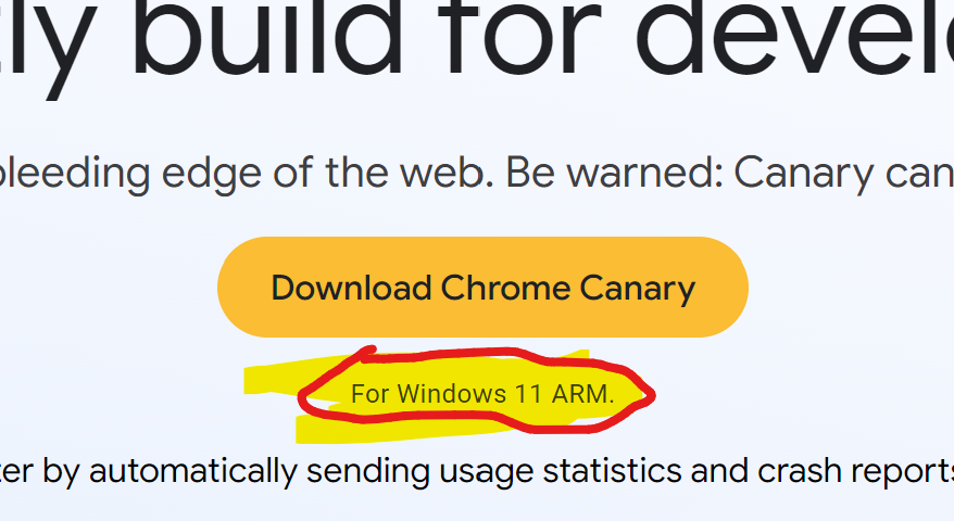 Wait!? What? ... Chrome now available Arm64 native on Windows google.com/chrome/canary/