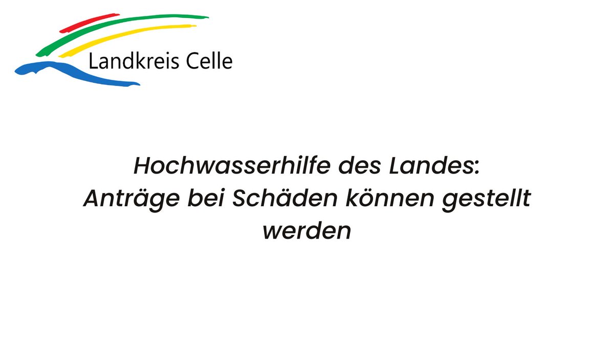 Der Landkreis Celle informiert:
url.winsen-aller.de/2ug

#Hochwasserhilfe #Anträge #WinsenAller #GemeindeWinsenAller