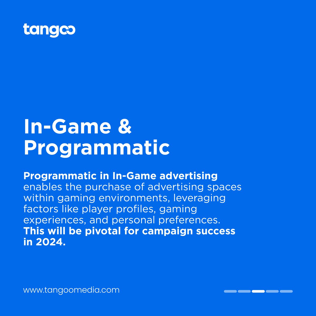 tangoomedia's tweet image. Boost your digital presence with automation –it&apos;s the key to personalization and business success!
Embrace the future of advertising with In-Game ads,showing a solid 12% increase in purchase intent. Ready to elevate your strategy? Let&apos;s connect!🎮📈

#Tangoo #Digitalmediapartner