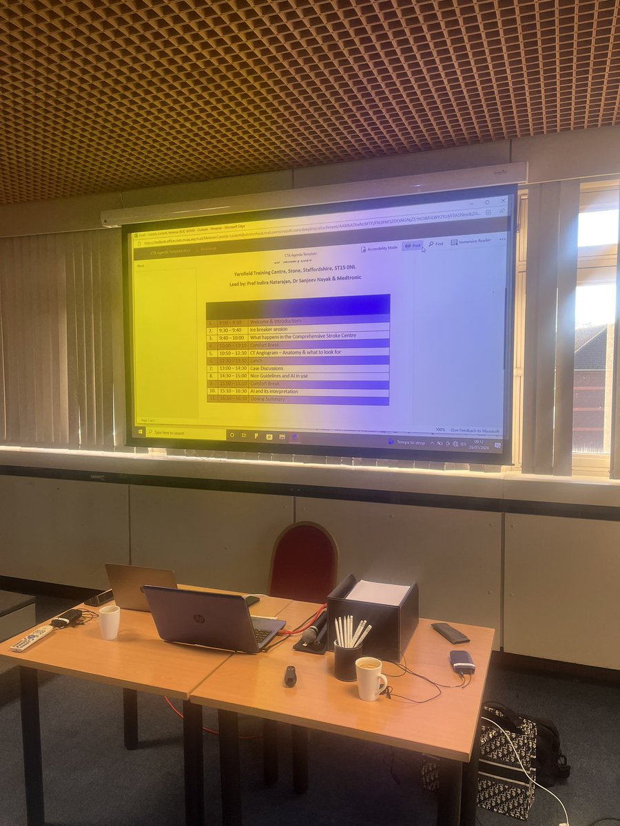 The first midlands region wide CTA Training day hosted by North Midlands ISDN &amp; Medtronic is in full swing @YarnfieldPark1. Looking forward to all the knowledge <a href="/strokeindira/">Indira Natarajan</a> &amp; <a href="/Sanjnayak/">Sanjeev Nayak</a> can share! <a href="/HargrovesDavid/">David Hargroves 💙</a> <a href="/UHNM_NHS/">UHNM NHS Trust 🏥</a> <a href="/WM_ISDN/">West Midlands Integrated Stroke Delivery Network</a> <a href="/EastMidsISDN/">East Midlands Integrated Stroke Delivery Network</a>