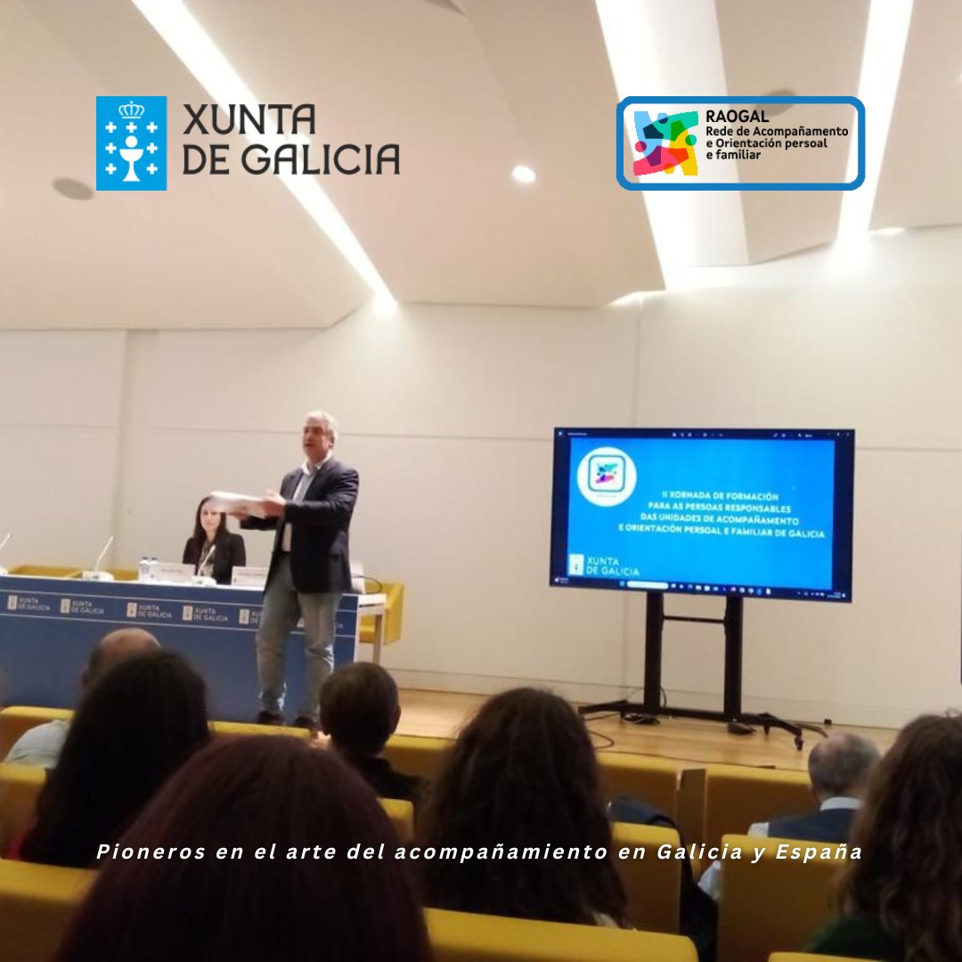 RAOGAL tiene como finalidad el #acompañamiento, motivación y seguimiento personalizado de estudiantes vulnerables. Gracias a #eduxunta, por invitarnos a la II Jornada de formación para las personas responsables de las Unidades de Acompañamiento y Orientación personal y familiar.