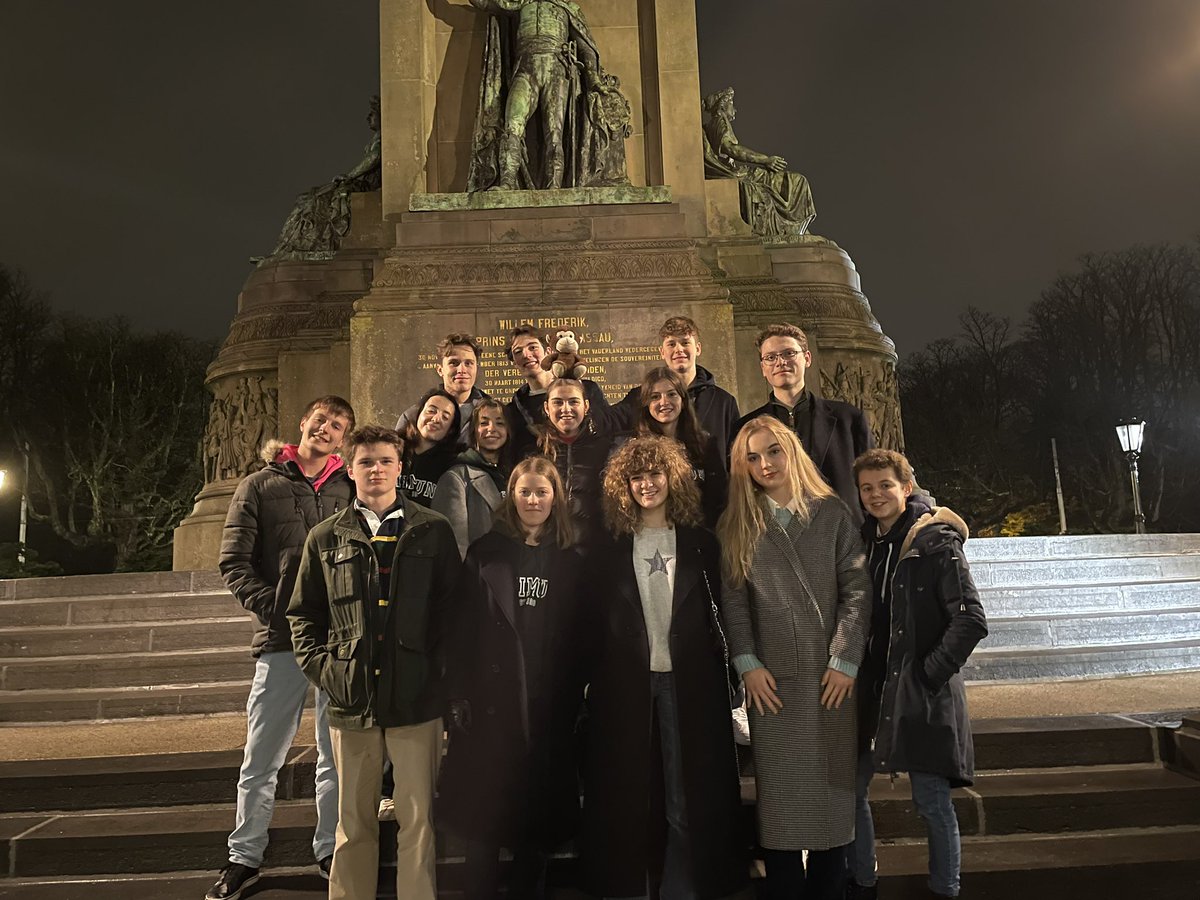 The full team last night before a final day of debate today #thimun #MUNatHaileybury