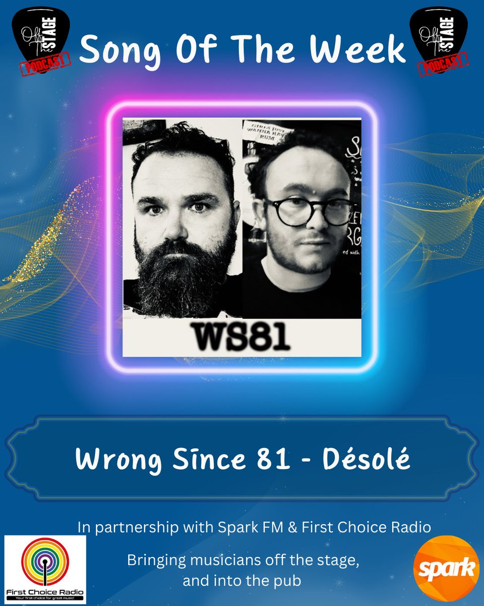 Our fourth Song Of The Week goes to @wrongsince81 with their track ‘Désolé'. Absolutely fantastic song, please give it a listen! Partnered with: @spark_localmusic @DJMikeRyan #music #song #songoftheweek #musician #grassroots #podcast #offthestage #radio #guitar
