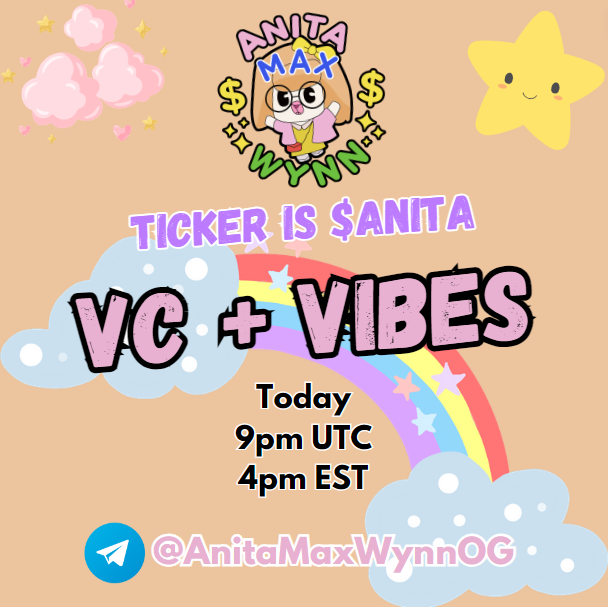 Attention #LadiesWithGentleHands #AnitaMaxWynn $ANITA OG's!

Join the #OG #AnitaMaxWynn MEMEcoin on $SOL for VC + VIBES + More!

Today
4pm EST 
9pm UTC
10pm CET

Where:
t.me/anitamaxwynnOG

Website: oganita.com
Chart: dexscreener.com/solana/FuZTrMi…

<a href="/Stake/">Stake.com</a> <a href="/Drake/">Drizzy</a>  $WYNN