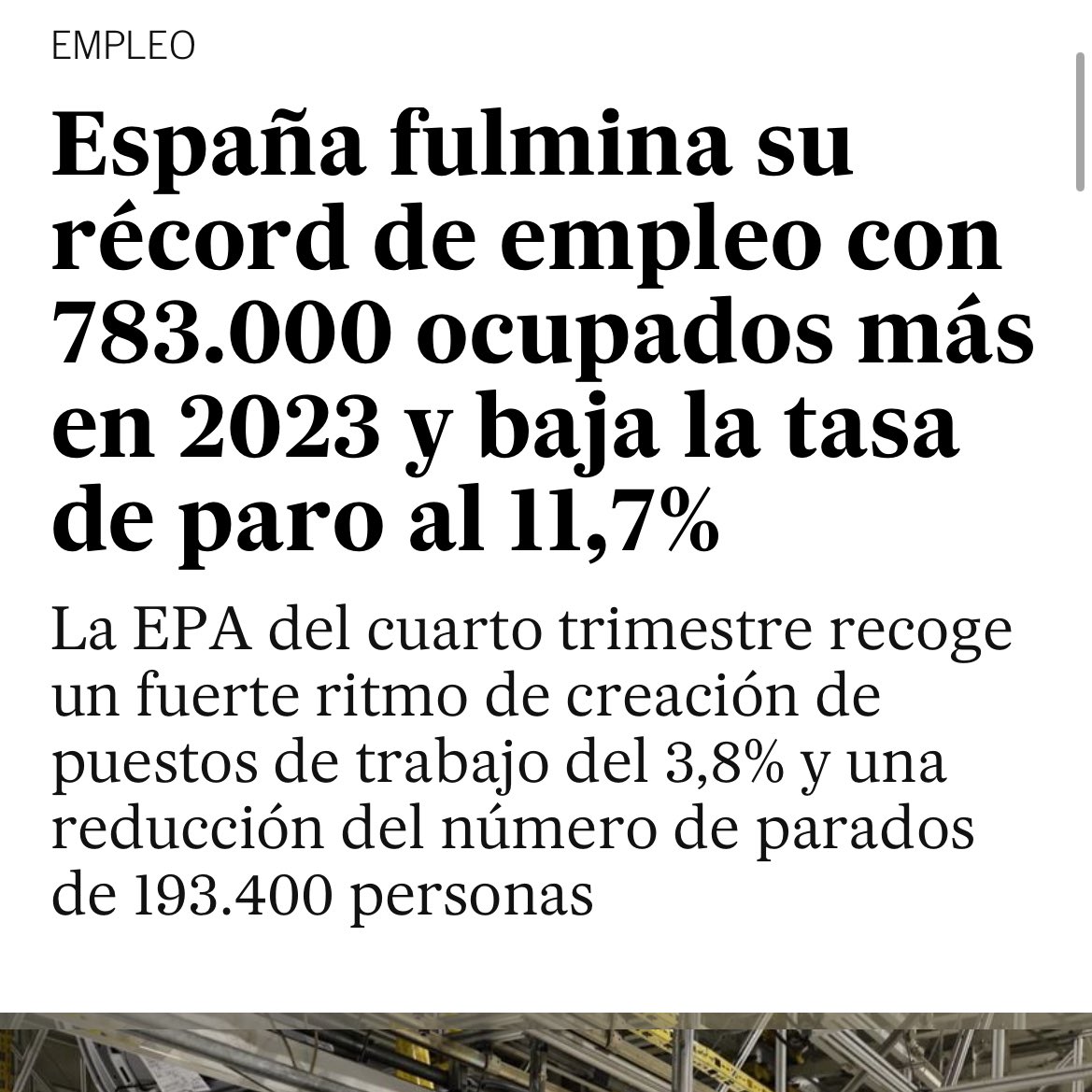 Nuevo récord de personas trabajando (21.246.900) y de nuevos ocupados en el último trimestre del año. 

Aumento de la población activa, empleo femenino a las puertas del record histórico y crecimiento del empleo en todas las franjas etarias. 
 
#EspañaAvanza con <a href="/sanchezcastejon/">Pedro Sánchez</a>