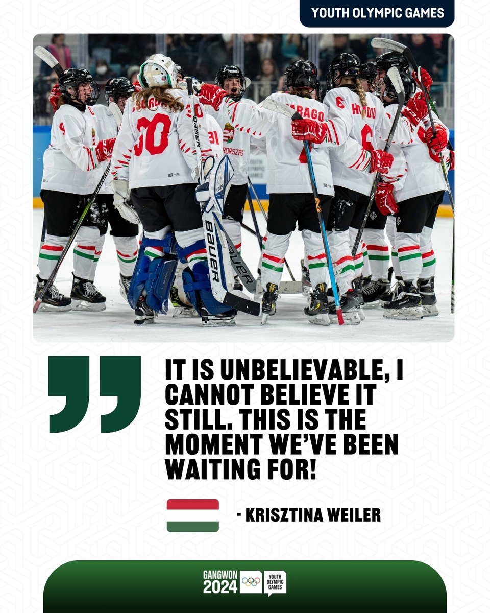 Hungary captain Krisztina Weiler could not contain her excitement after their win on 3-on-3 tournament at Youth Olympic Games.🇭🇺🤩 #Gangwon2024 @olympics @hockeyhungary