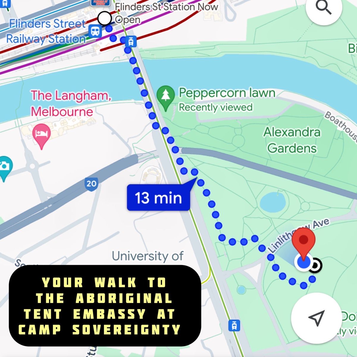 Head down to Camp Sovereignty at King's Domain in Naarm - #AbolishAustraliaDay #AbolishAustralia #TheColonyWillFall