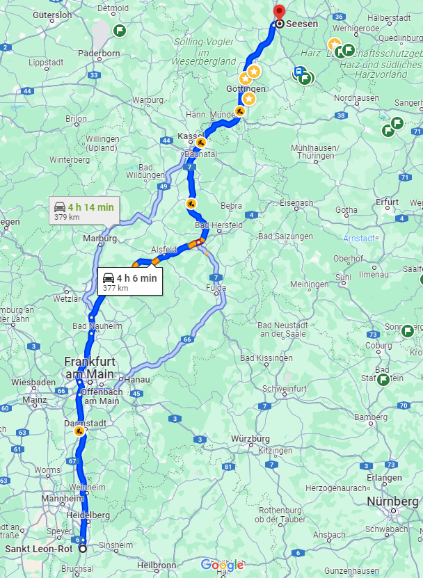 realObsidJan's tweet photo. Kann mir jemand erklären, wie ein 18-jähriger Schüler mit vermutlich <1 Jahr Fahrerfahrung die 377 km Strecke von #StLeonRot nach #Seesen mit einer üblichen Fahrzeit von 4 h innerhalb von 2,5 h gerast sein soll, ohne unterwegs irgendwie aufzufallen oder einen Unfall zu bauen? https://t.co/A3ZHGuAbFc