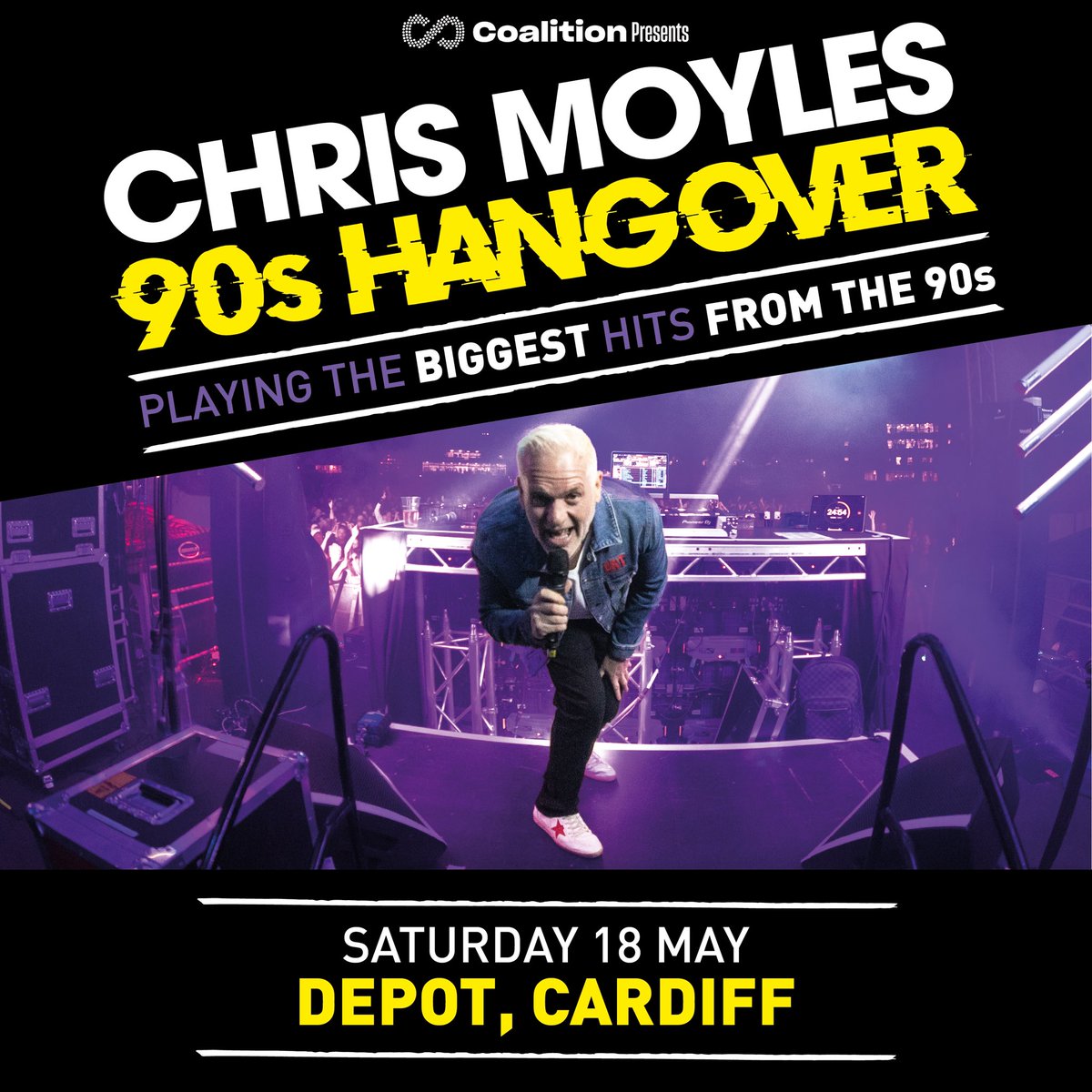 𝐂𝐇𝐑𝐈𝐒 𝐌𝐎𝐘𝐋𝐄𝐒 𝟗𝟎𝐒 𝐇𝐀𝐍𝐆𝐎𝐕𝐄𝐑 🪩 One of the most prolific names in broadcasting of this century, Chris Moyles, brings you 90s Hangover! Playing the biggest tunes from the 90s, from Blur to Britney, Pulp to Prodigy and everything in between. On sale Mon, 10am!