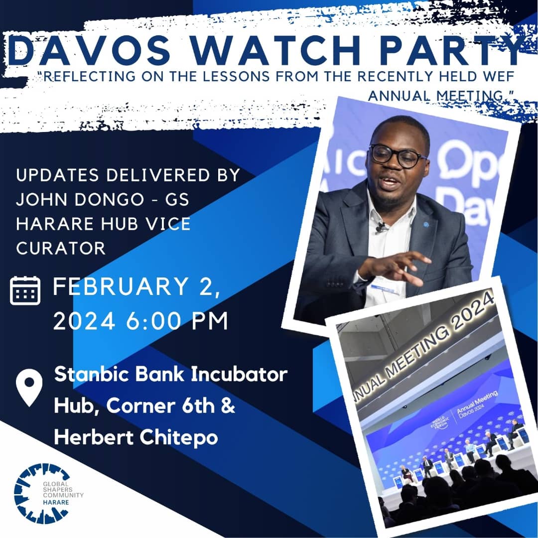 Vice Curator John Dongo had the opportunity to participate in the World Economic Forum Annual Meeting in Davos. It is with this, that we invite you to join us on the 2nd of February 2024 as John Dongo shall take us through his experiences and key learnings from the Davos Summit.