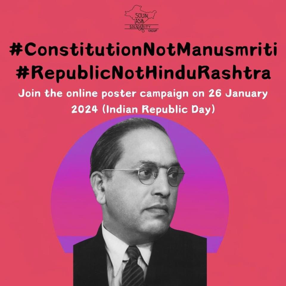 On Republic Day. Supporting @SAsiaSolidarity campaign #ConstitutionNotManusmriti #RepublicNotHinduRashtra