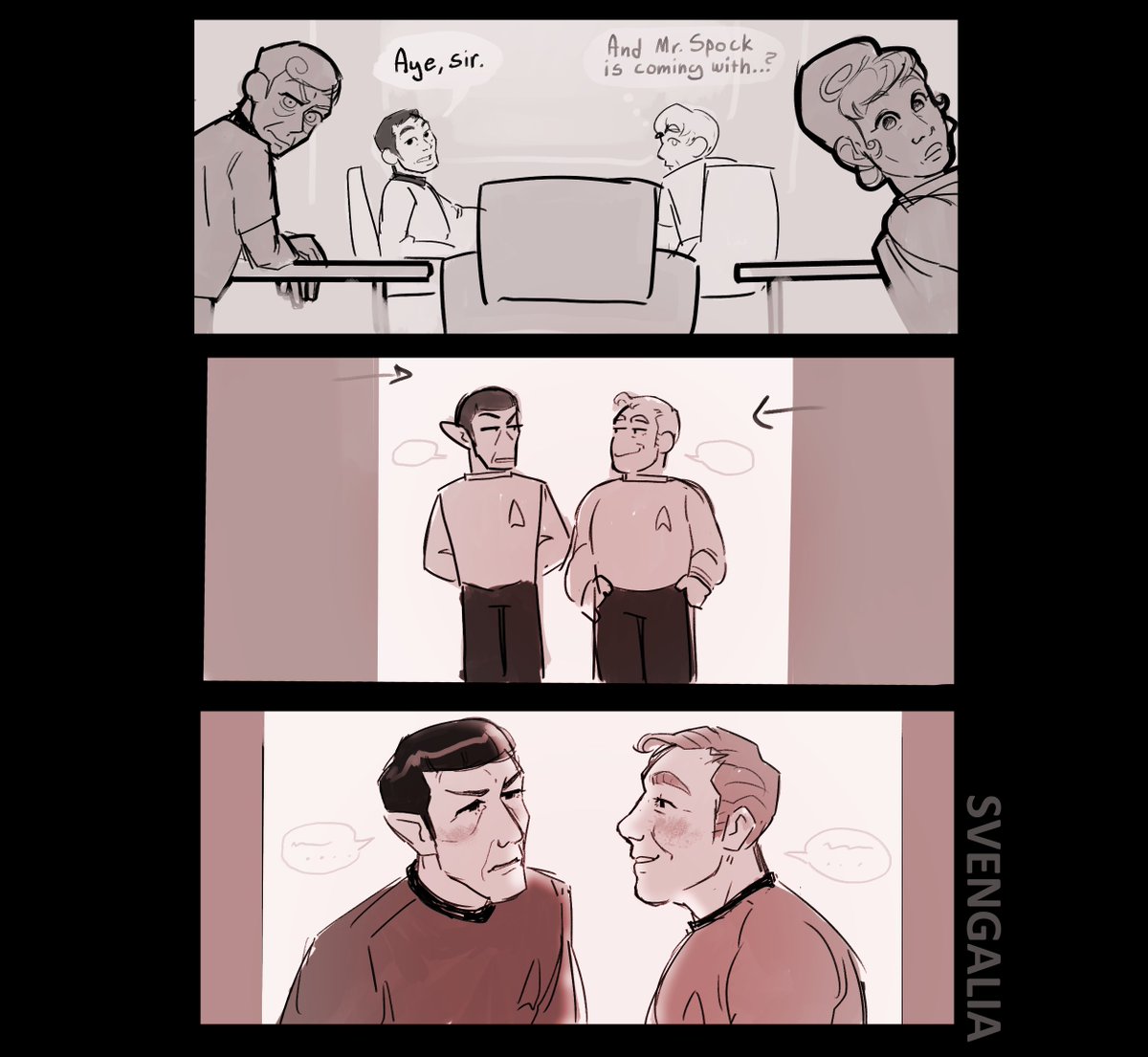 fake dating k/s for the ST winter gift exchange on tumblr 🤫❤️(1/2) #startrek #startrektos #spirk