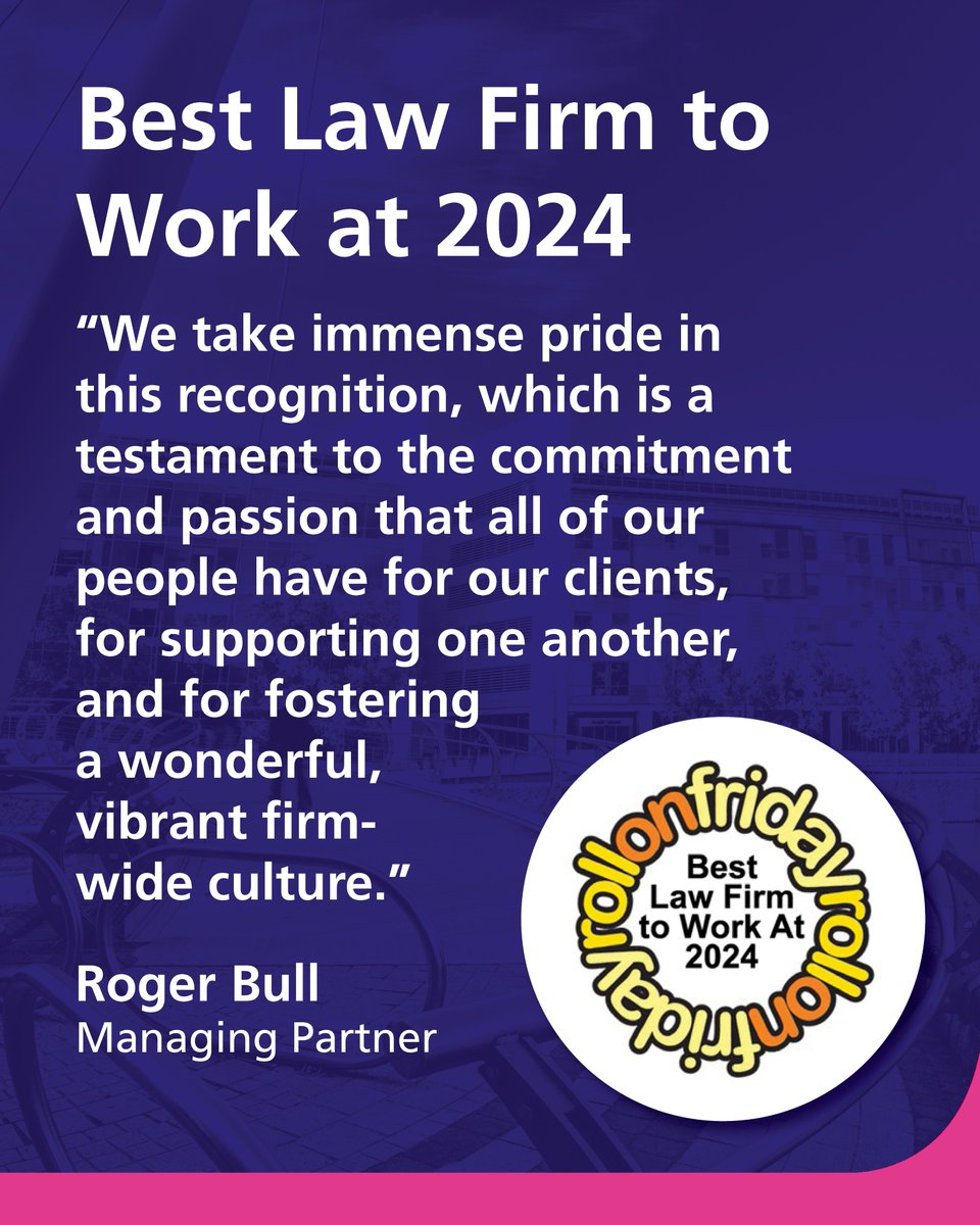We’ve been named by <a href="/RollOnFridayWeb/">RollOnFriday</a> as the ‘Best Law Firm To Work At’ for the third year in a row! A result that underscores our positive culture which is deeply rooted in delivering an exceptional service to our clients. bsalmon.us/3Uc1qtV #BestLawFirmToWorkAt #BestLawFirm