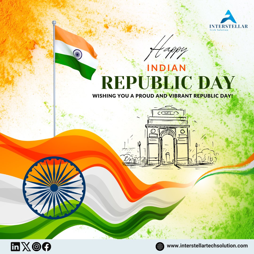 In_techsolution's tweet image. Radiating pride and patriotism on this stellar Republic Day! 🇮🇳 Let's celebrate the spirit of unity with #IncredibleIndia , honor our heroes with #SaluteToSoldiers , and relish the joy of freedom with #RepublicDayVibes .
Together, we stand strong! 🎉🙌 #ProudIndian #JaiHind