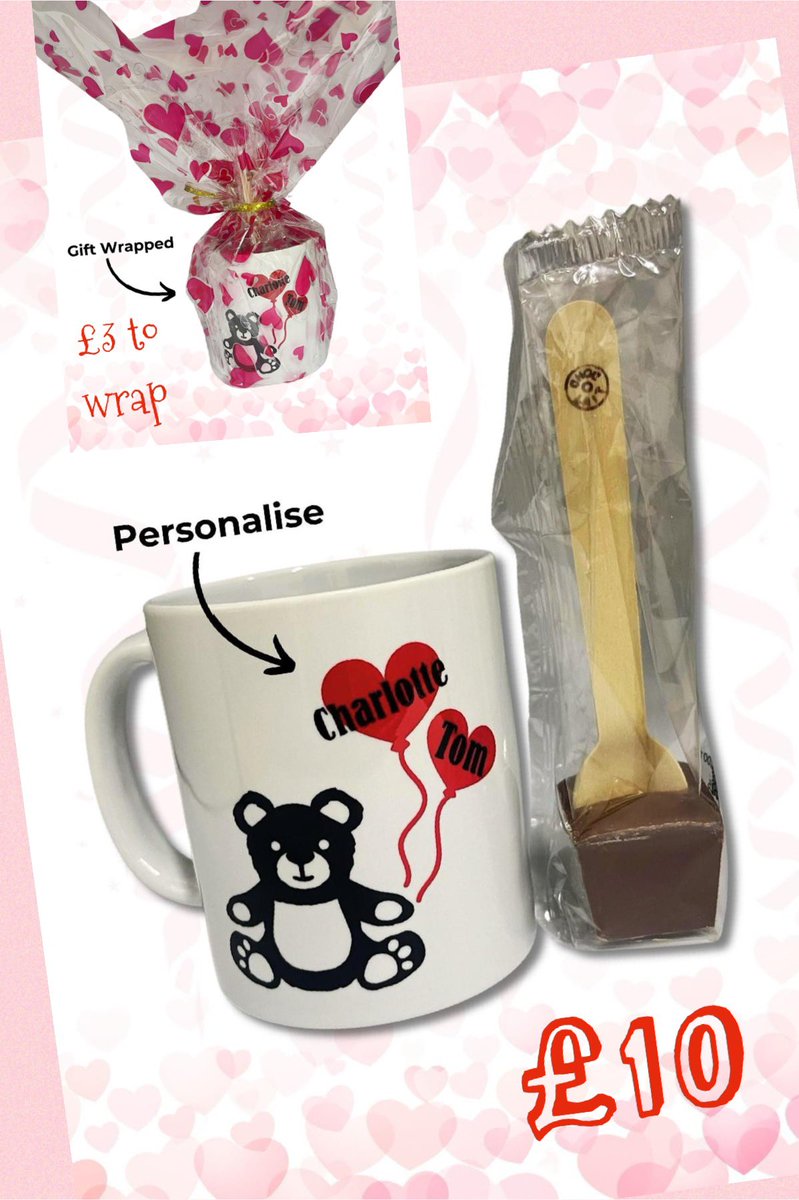 ShopWithKerry's tweet image. ❤️#ValentinesDay is coming soon!❤️

Indulge in the richness of Belgium’s premium #hotchocolate with this adorable mug. 

Included is a Choc-O-Lait milk #chocolate spoon, individually wrapped for a touch of luxury.

We can even personalise &amp;amp; gift wrap!

#love #linkinbio #romance