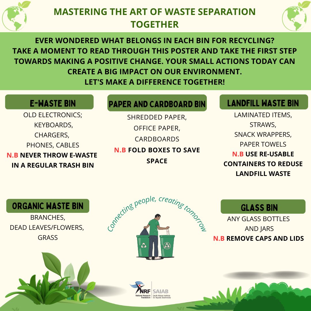Celebrating World Environmental Education Day! 📚 
Join us in the mission to create a sustainable future by spreading awareness on waste separation for recycling.
Check out our informative poster - every read brings us one step closer to a greener planet! 🌿🌍