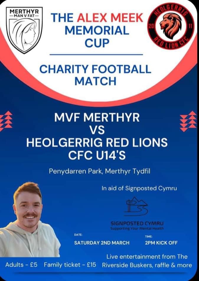 Heolgerrig Red Lion CFC (@heolgerriglions) on Twitter photo Date for the diary, this will be a great day where we get the chance to remmeber Alex and raise money for a great charity in <a href="/SignpostedC/">Signposted Cymru</a> big thank you to the <a href="/MerthyrTownFC/">The Martyrs (C)</a> for hosting ❤️🦁 Date for the diary, this will be a great day where we get the chance to remmeber Alex and raise money for a great charity in <a href="/SignpostedC/">Signposted Cymru</a> big thank you to the <a href="/MerthyrTownFC/">The Martyrs (C)</a> for hosting ❤️🦁