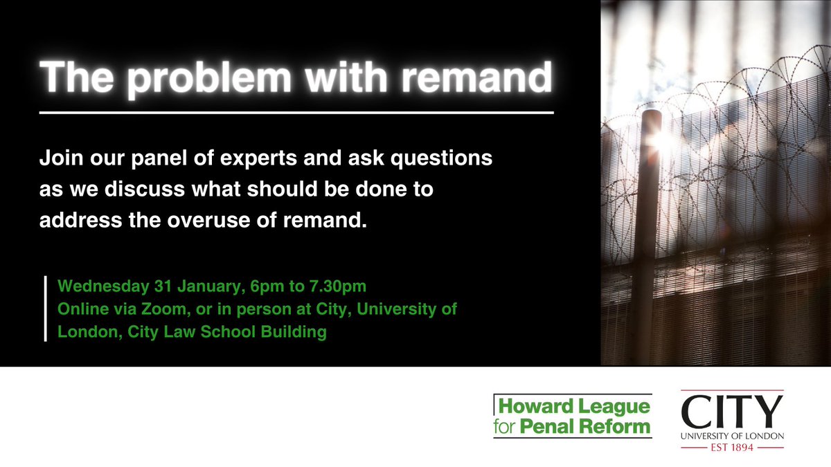 Almost one in five people in prison are on remand – awaiting trial or sentence – and the number has been rising fast. At the end of 2023, it stood at more than 16,000 – the highest level for at least half a century. Don't miss our event next week, where we'll be discussing the