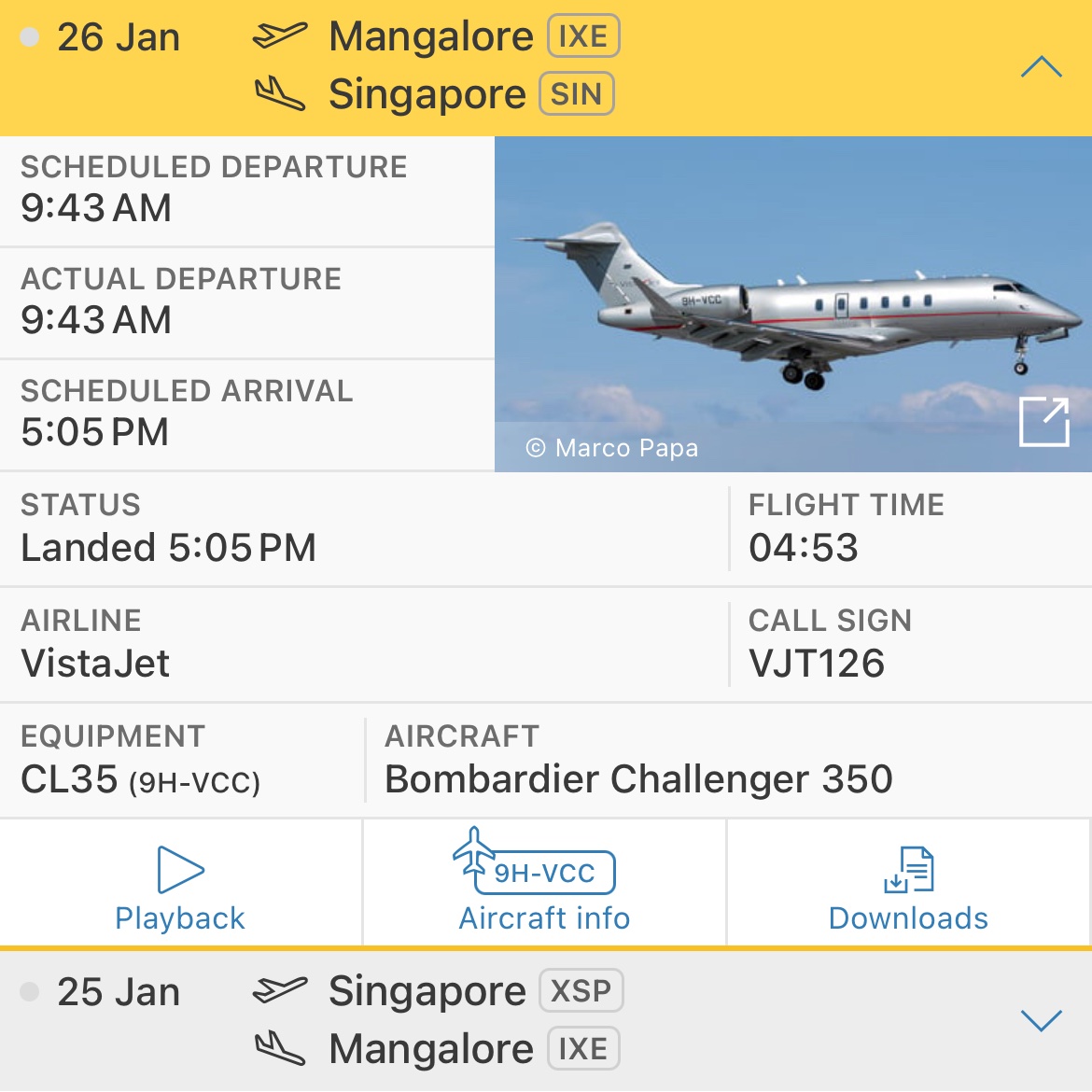 #FlyFromIXE: Some exciting private traffic today into #Mangaluru, with a CL35 doing a return leg between #Singapore and #Mangalore! As the city is not the part of POCs and BASA agreements with ASEAN countries, only chartered flights can be operated. @mlrairport @sandeeprrao1991