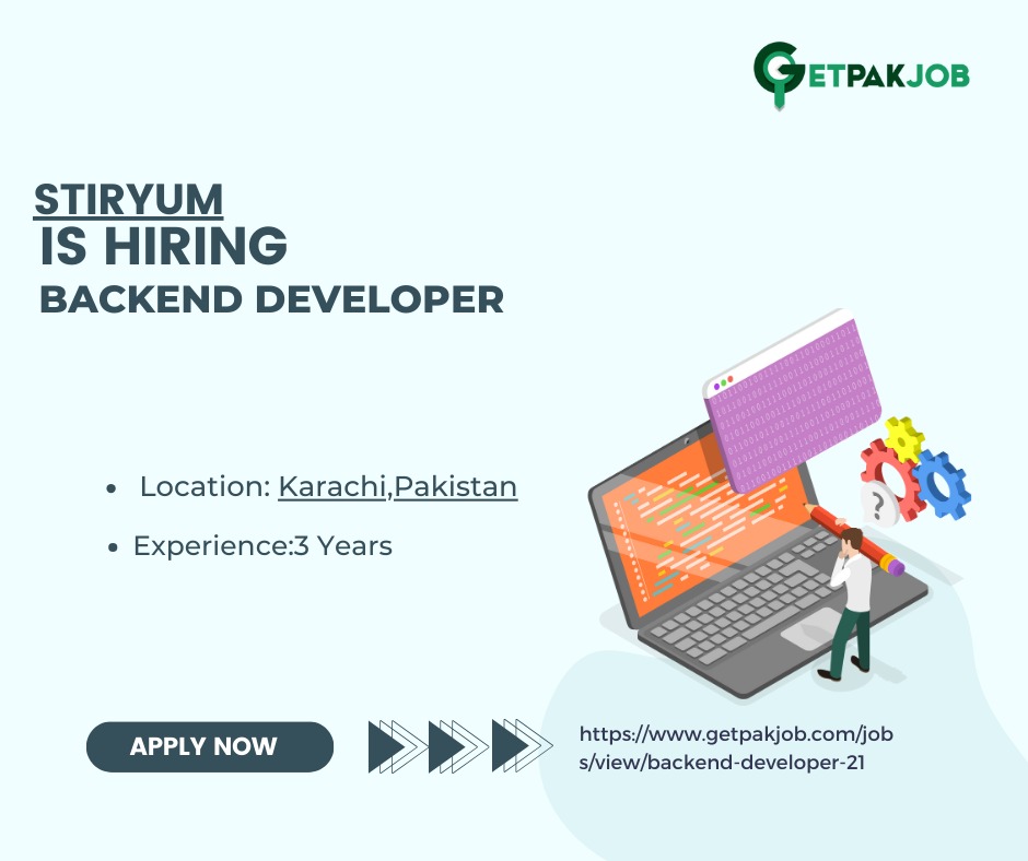 GetPakJob's tweet photo. Backend Developer
We are seeking a talented and experienced Backend Developer with a strong background in Zoho CRM to join our dynamic team
https://t.co/TS4lGXFLeE
#GetPakJob #latestjobs #JobOpportunity #WorkOpportunity #jobsinpakistan #backenddeveloperjobs #itjobs #jobsinkarachi https://t.co/e2HEEBUOSv