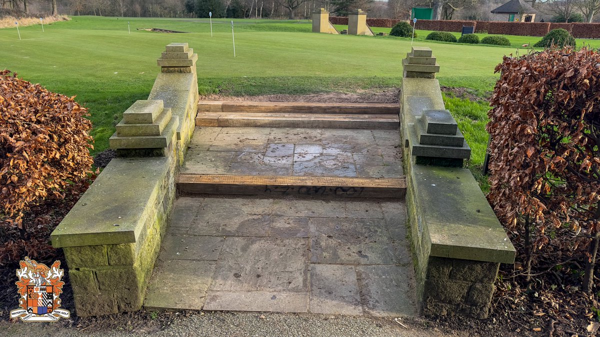 Work on many fronts has continued this week - tree clearance on the 5th, drainage work on the 13th and steps renewal on the putting green - another job from the Winter list.