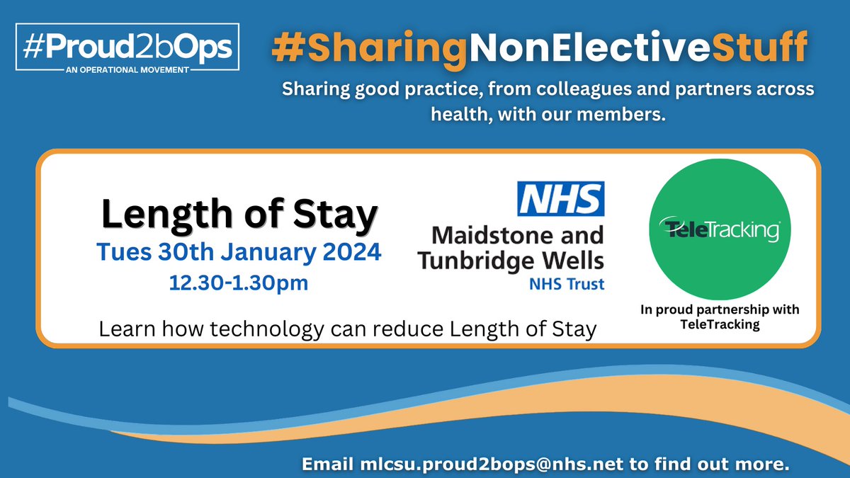 We are thrilled to be partnering with @Proud2bOps in their #sharingnonelectivestuff webinar series. Our first joint event takes place in just a few days, where we will discuss #lengthofstay alongside @MTWnhs. 

Interested? See more below and to register 👇