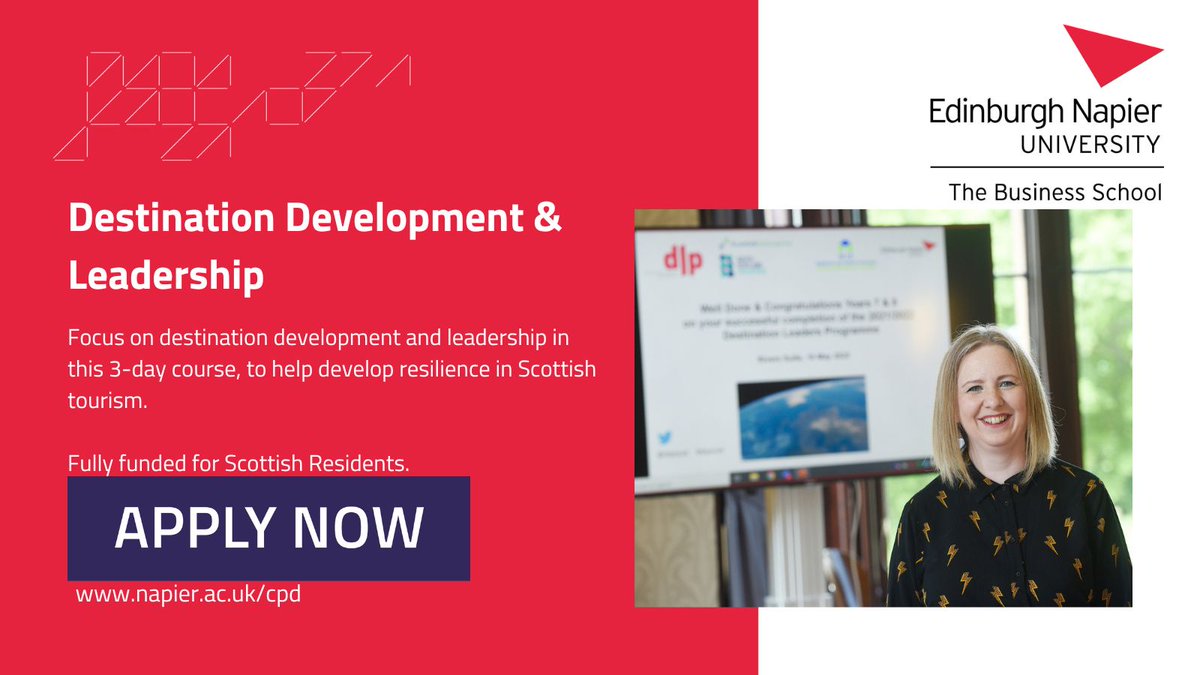 'The course managed to cleverly blend the latest academic research into the future of destination leadership' Apply to our Destination Development & Leadership short course held on May 22, 23 & June 12. #upskilling, #tourism, #skilldevelopment, #visitscotland, #ScotFundCouncil