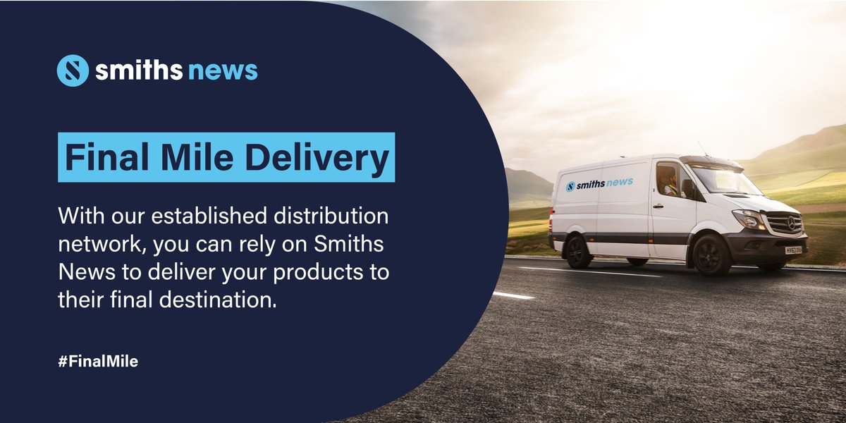 With our #FinalMile solution, you can guarantee:

A quick and safe #delivery service

A seamless integration with your existing delivery partners

Flexibility to suit your needs; whether you're a retailer, e-commerce giant or distributor

📧 workwithus@smithsnews.co.uk