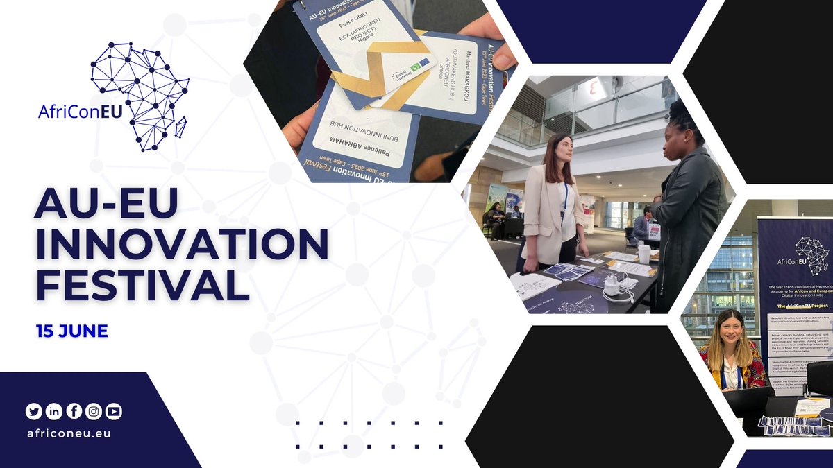 Throwback to the vibrant moments at the AU-EU Innovation Festival! 🌟

Find out more about the speakers and the key discussions and insights on the future of collaboration, technology, and entrepreneurship on our website 🔗 ecs.page.link/BYHxM

#AfriConEU #H2020 #EUAfrica