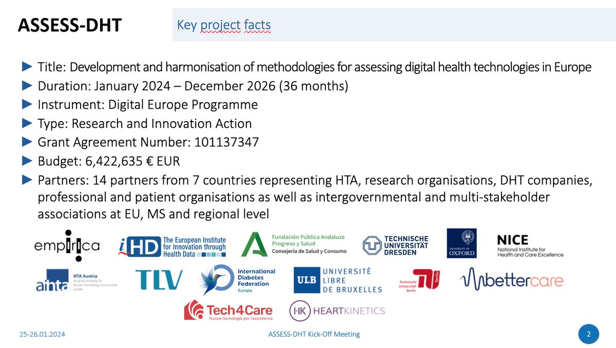 rbcasado's tweet image. Happy to #start today in Bonn this #European #Horizon Funded #Project about the #Development and #harmonisation of #methodologies for #assessing #digital #health #technologies. This project will be a #landmarkt to #evaluate #technologies in the near #future