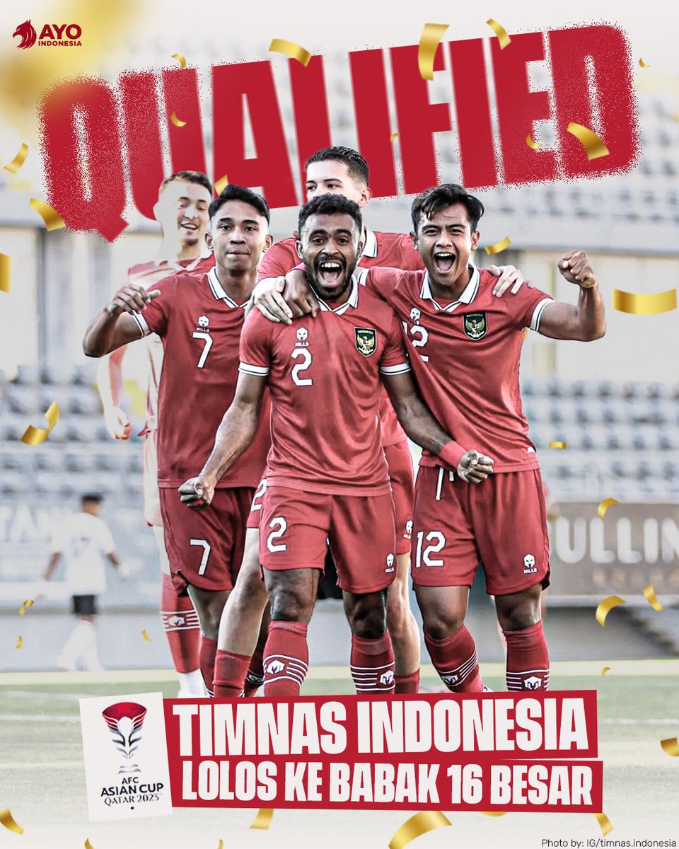 Sejarah tercipta! Garuda kebanggaan kita berhasil lolos ke babak 16 besar AFC Asian Cup 2023!🔥🔥🇮🇩🇮🇩

Pokoknya Top idolaku🔥 Kelas abangkuh🤩 Manyala kaka⚡⚡ <a href="/TimnasIndonesia/">Timnas Indonesia</a> 

#TimnasIndonesia #pssi #sepakbola #AFCAsianCup2023 #PialaAsia #Indonesia