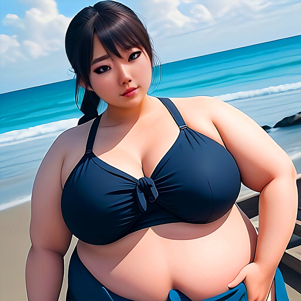 jimmy1124_dev's tweet photo. 这是一个贪吃的女孩，所以她长胖了。 🍔🍰����
This is a greedy girl, so she gained weight. 🍔🍰📈

#bbw #胖美女 #肉肉女 #胖妹 #AIgirl #AI美女 #太った女の子 #体重が増える https://t.co/VITIgTVUd6