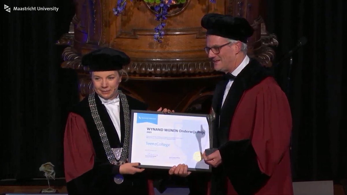 Pamela Habibović: "Congrats to the members of TeenzCollege for winning the Wynand Wynen Prize. Your initiative has a significant impact on young people, encouraging them to learn more about our university. This contributes to keeping talent in our region."

#DiesNatalisUM #UM48