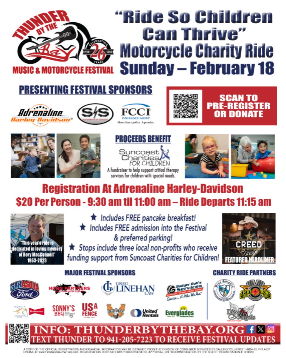 thunderbythebay's tweet photo. Attention all motorcycle riders – don’t miss Thunder By The Bay’s “Ride So Children Can Thrive” charity ride on Sunday, February 18, beginning at Adrenaline Harley Davidson. 🤘🏍 
 
Pre-register today to receive a FREE gift: https://t.co/eeqA2CKrY4. #TBTB2024 https://t.co/ruH1ccCiRb